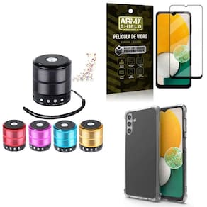 Kit Capinha Samsung A13 5G + Mini Som Bluetooth +Película 3D