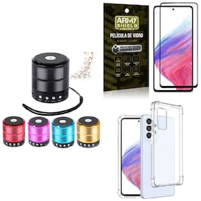 Capinha Samsung A53 + Mini Som Bluetooth + Película 3D Army