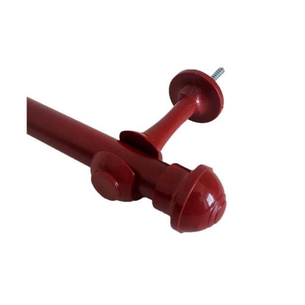 Kit 2 Suporte Para Varão Cortina Com Ponteira 28Mm Mogno