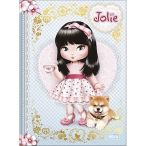 Caderno Colegial Brochura Jolie 160 Folhas Capa Dura 17,6 x 23,9cm Tilibra