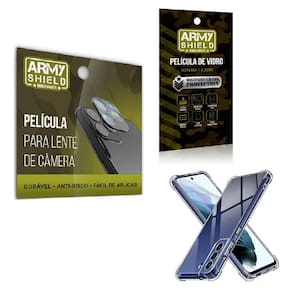 Película De Câmera E Tela Samsung S21 Fe E Capinha Antishock