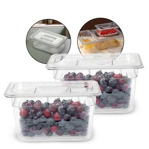 Kit 2 Cuba Gastronômica Acrílica + Tampa GN 1/4 100mm Buffet