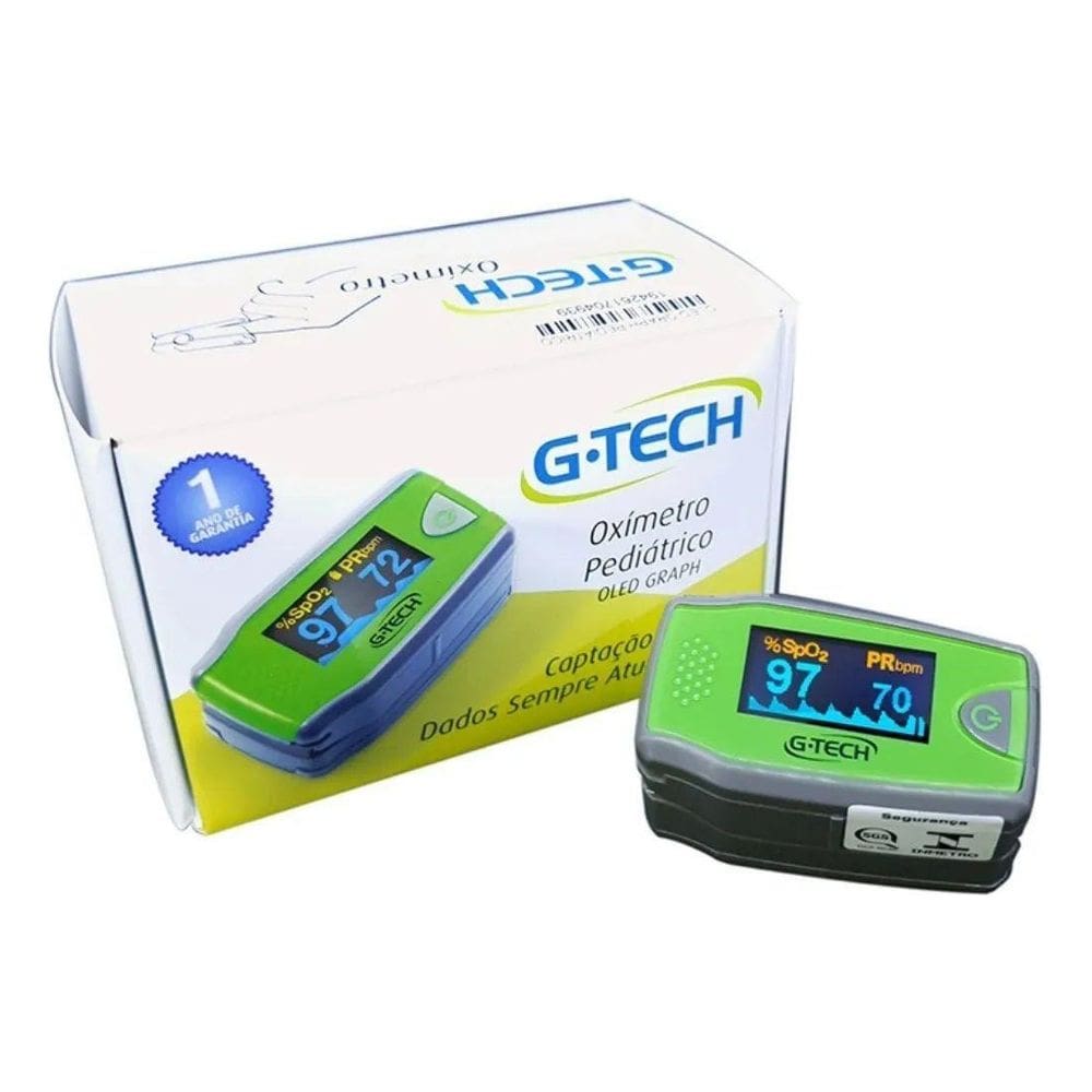 Oximetro de Dedo Infantil Criança Medidor de Saturação Frequência Cardíaca Gtech