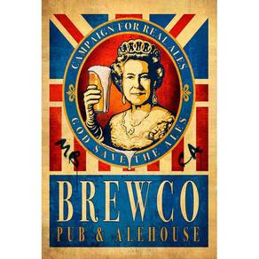 Placa Decorativa 30X20 Cm Rainha Brewco Cerveja