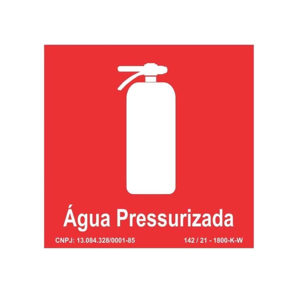 Placa De Aviso Sinalização Água Pressurizada 20Cmx20Cm