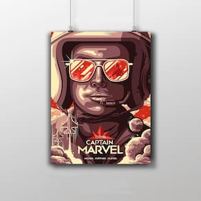 Placa Decorativa Capitã Marvel - Poster Marvel