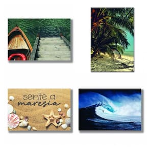 Kit 4 Placas Decorativas 20 X 30 Cm - Coleção Mar 5
