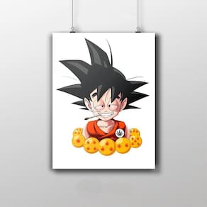 Placa Decorativa Goku Infantil Brisado - Dragon Ball