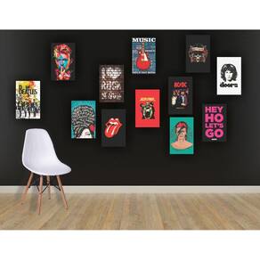 Kit 12 Placas Decorativas Bandas Rock Nirvana Guns