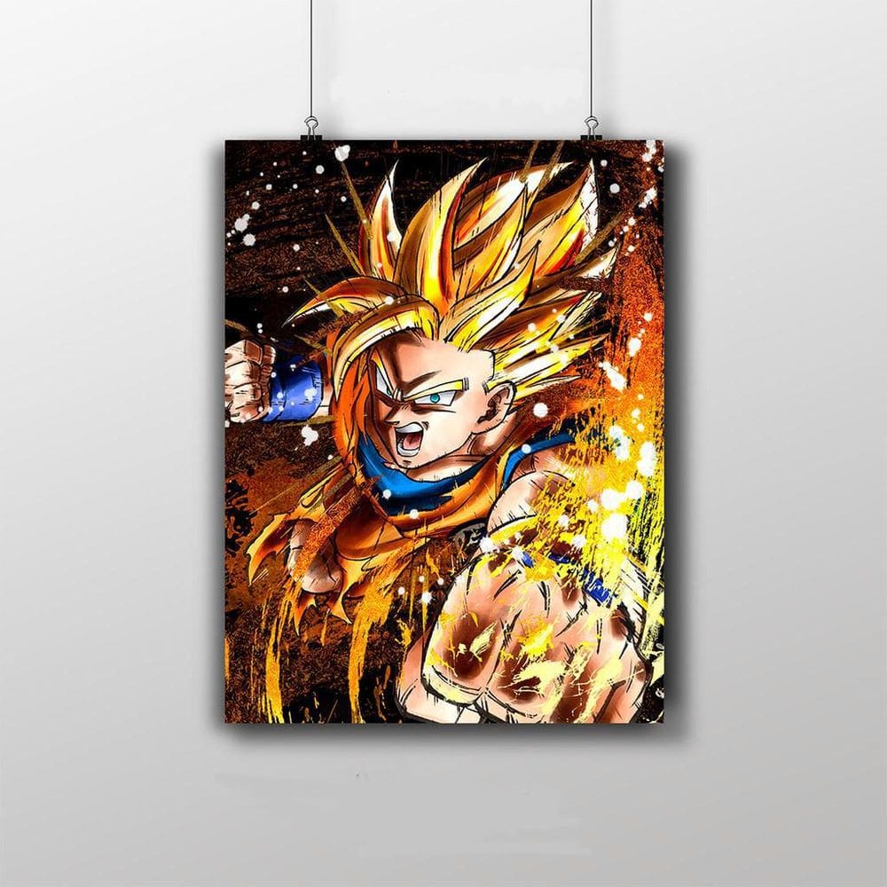 Placa Decorativa Goku Super Saiyajin Wallpaper Dragon Ball Anime 20X30