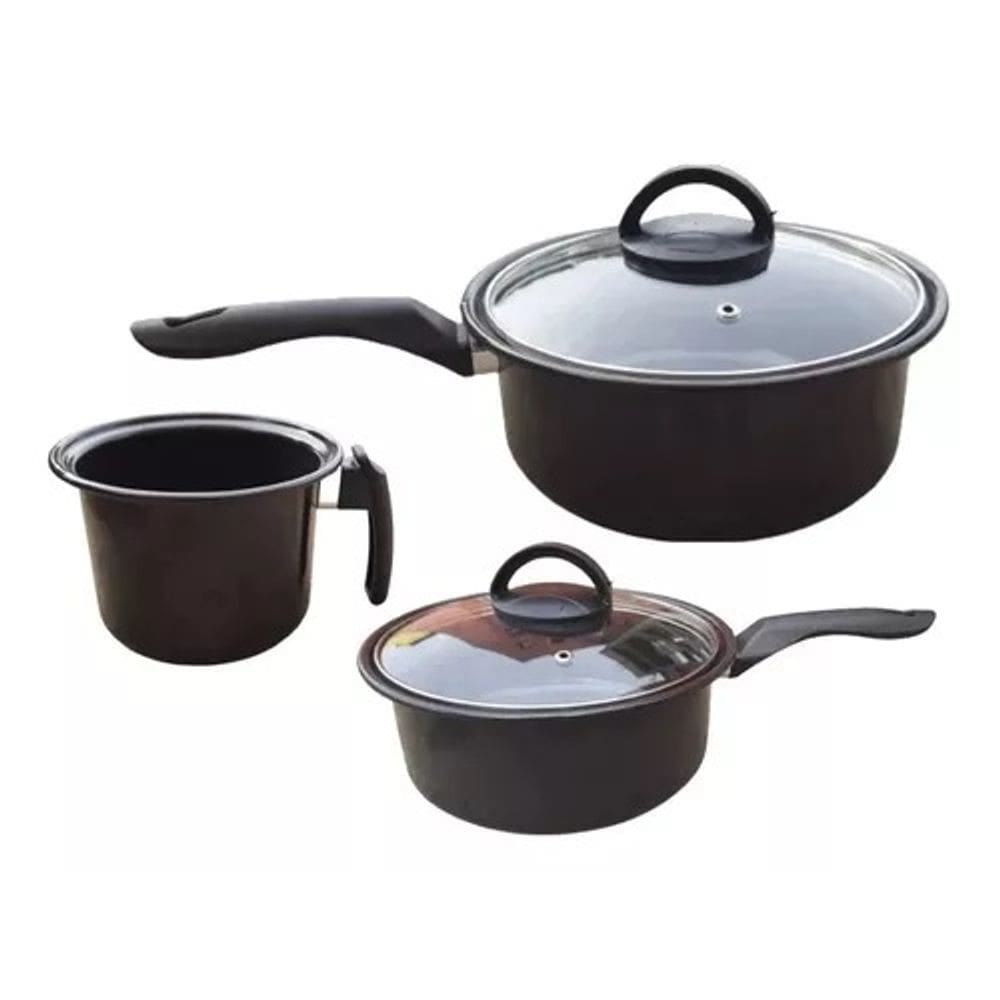 Jogo Panelas 3 Peças Cerâmica Indução Cooktop Gás Elétrico