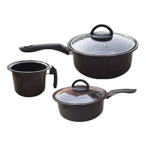 Jogo Panelas 3 Peças Cerâmica Indução Cooktop Gás Elétrico