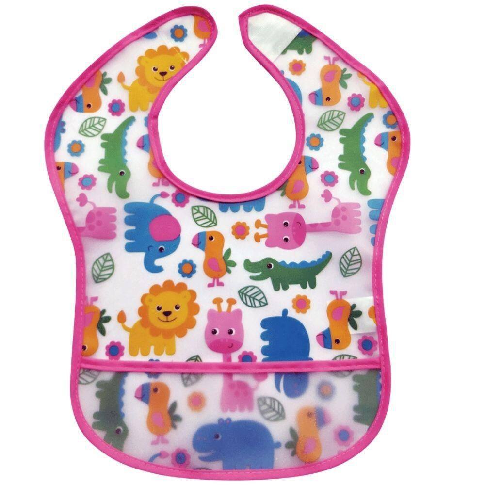 Babador Com Bolso Cata Migalha Safari Rosa - Buba