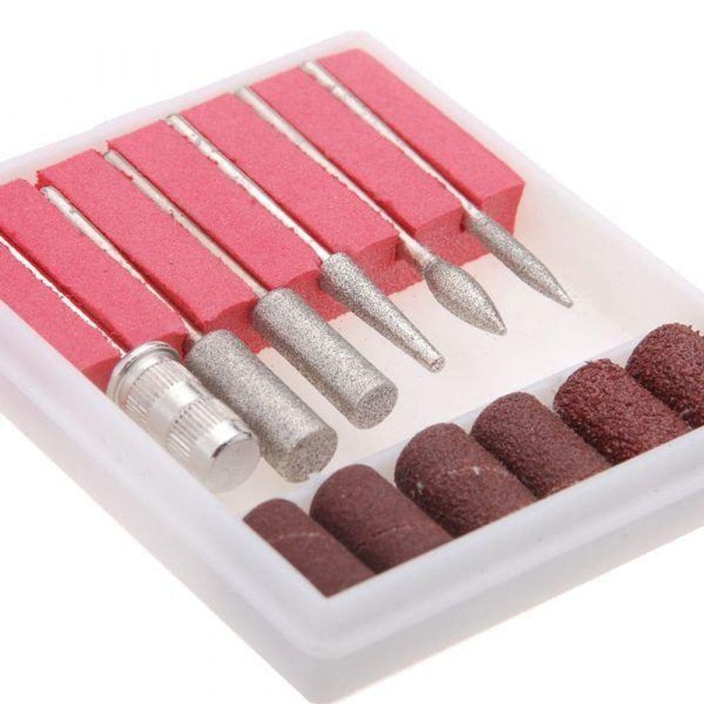 Kit 6 Brocas + 6 Lixas Para Lixa Elétrica De Unhas Universal