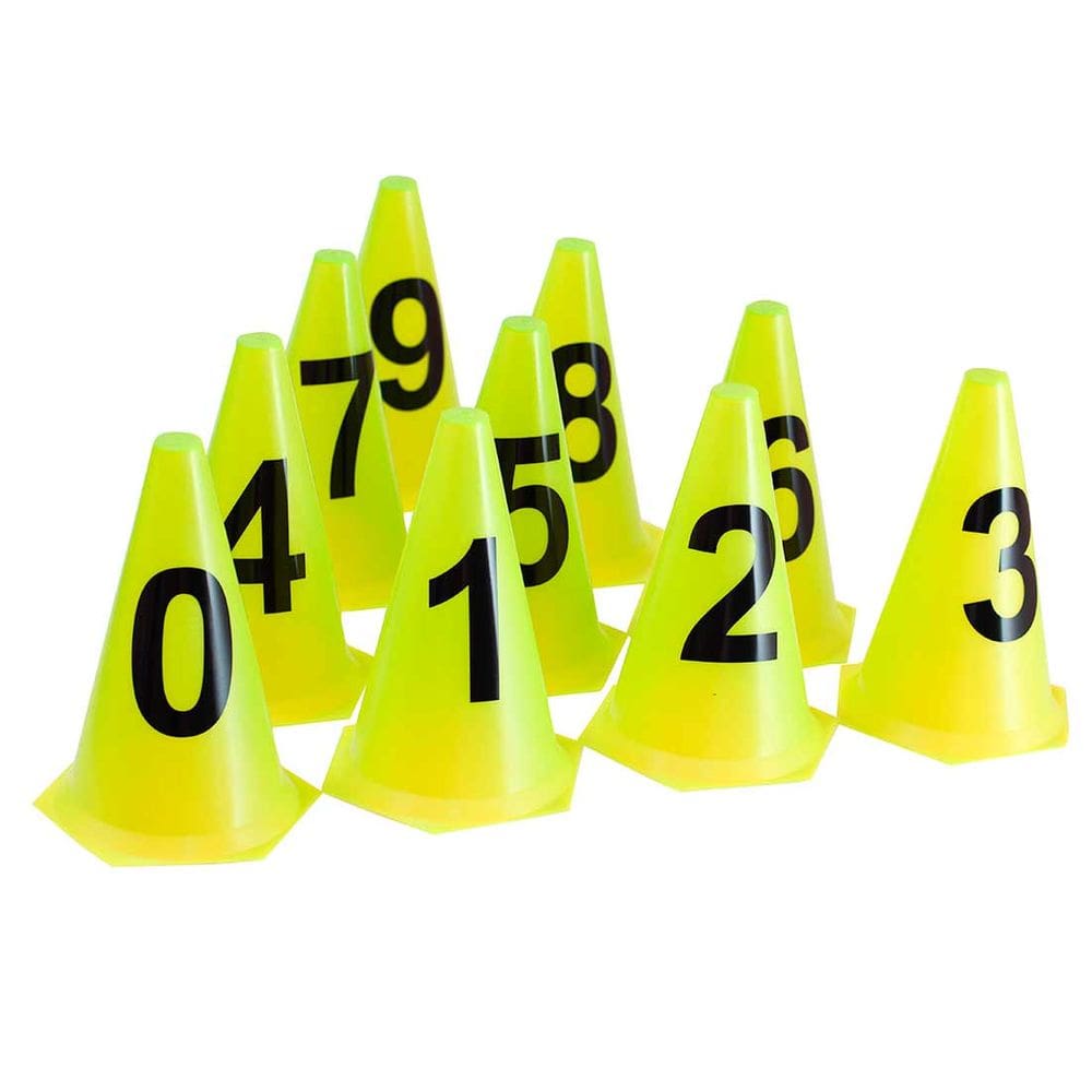Cones Numerados AX Esportes® - Amarelo - 24cm - Conj. 10