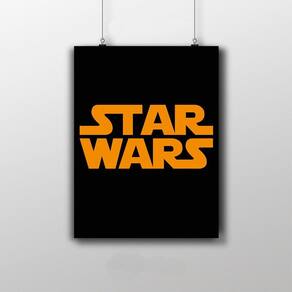 Placa Decorativa Star Wars Logo Wallpaper