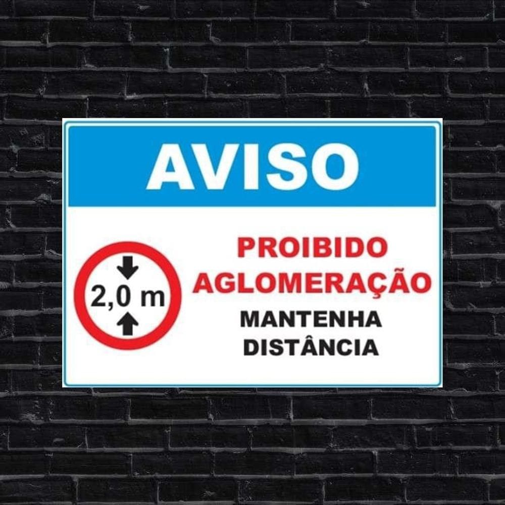 Placa Decorativa De Sinalização - Proibido Aglomeração