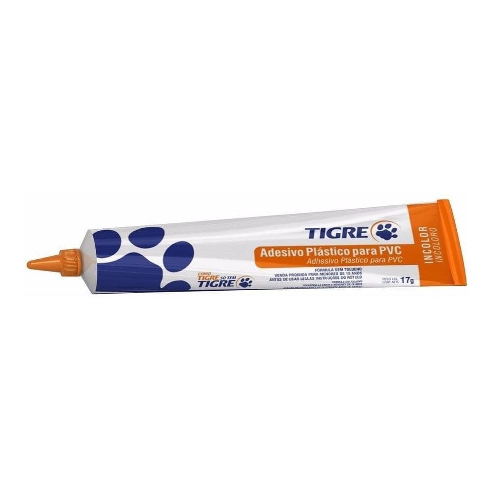 Adesivo Plástico Para Pvc Incolor Bisnaga 17G Tigre 12Un