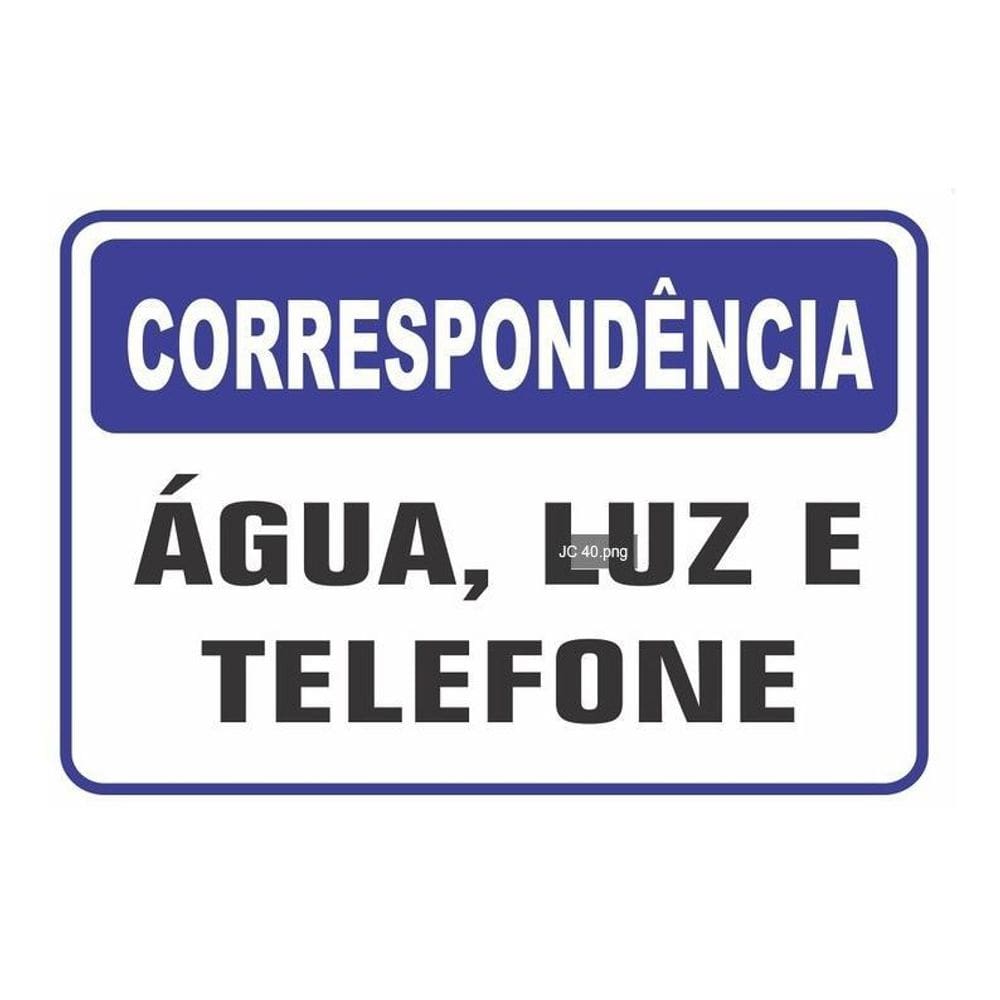 Placa Pvc Àgua Luz E Telefone Auto-Adesiva Jaime