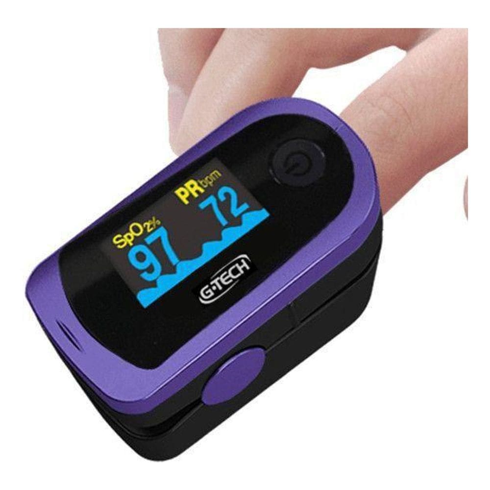 Oximetro de Pulso para dedo Medidor de Saturação G-Tech Gráfico LED Profissional Portátil