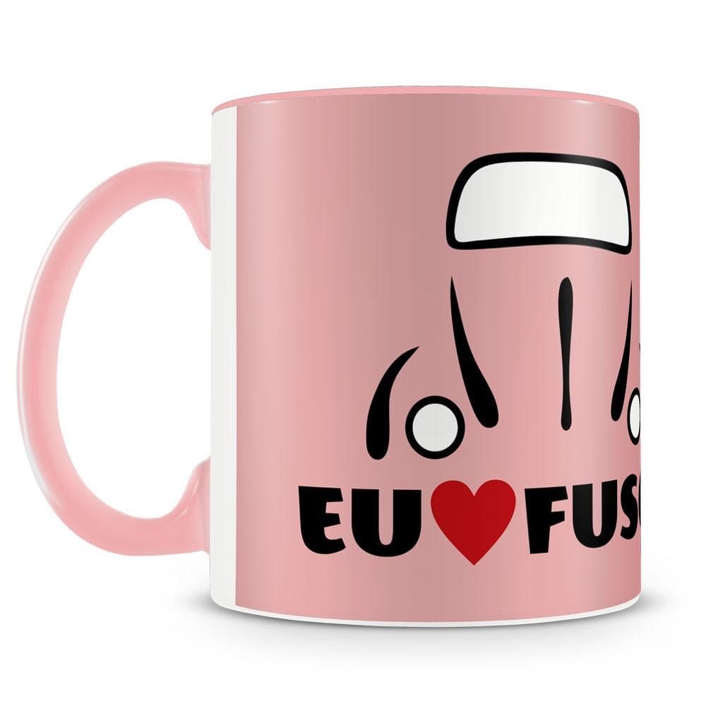 Caneca Personalizada Eu Amo Fusca (Rosa)