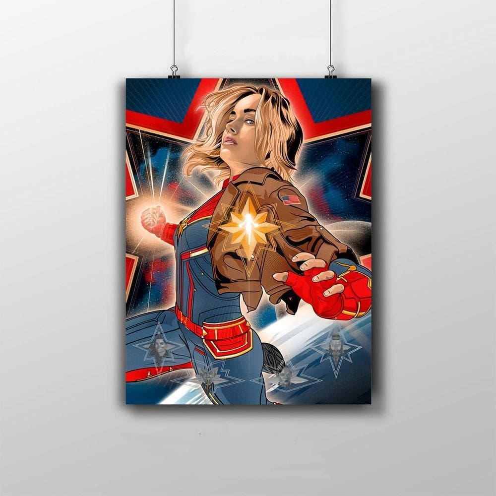 Placa Decorativa - Capitã Marvel - Arte Poster