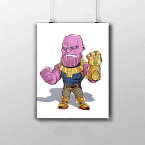 Placa Decorativa Thanos Desenho Infantil Marvel