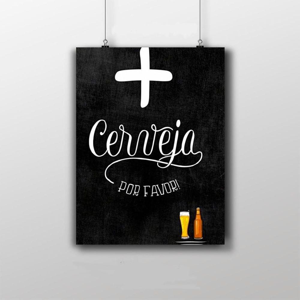 Placa Decorativa Frase 20X30Cm Mais Cerveja, Por Favor