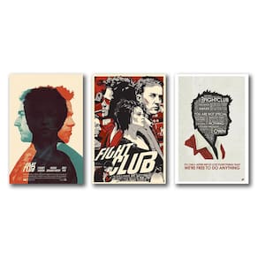 Placas Decorativas Filme Clássico Clube Da Luta 3 Peças