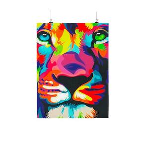 Placa Decorativa Leão Colorido Artwork 20X30Cm