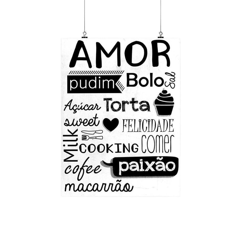 Placa Decorativa Amor Na Cozinha Palavras 20X30Cm
