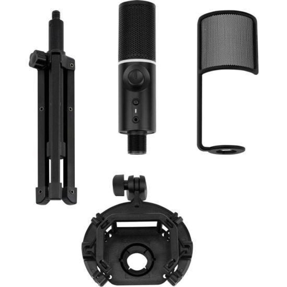 Microfone Gamer Rgb Mic Tripod Com Tripe Ajustavel Preto Str Homologação: 153032012961