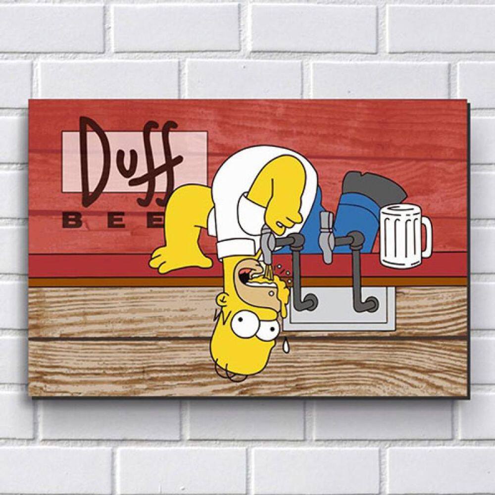 Placa Decorativa - Simpsons Duff 30X20Cm Em Mdf