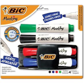Pincel Quadro Branco Marking Kit 4 Pinceis + Apagador