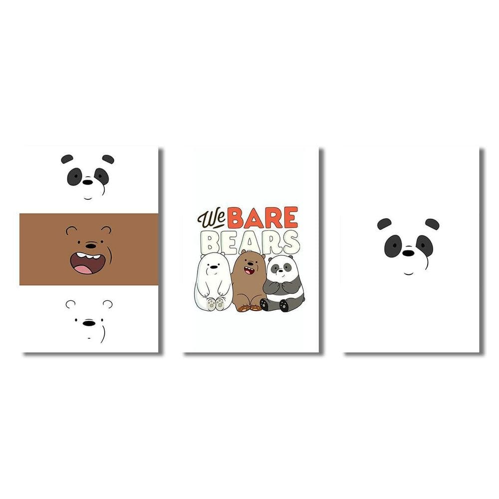Kit 3 Placas Decorativas Ursos Sem Curso