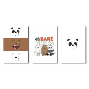 Kit 3 Placas Decorativas Ursos Sem Curso