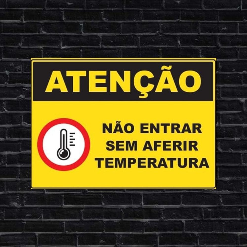 Placa Decorativa De Sinalização - Aferir A Temperatura