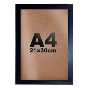 Moldura Quadro Decorativa Laqueada Kit 8 A4 21x30xm Preto