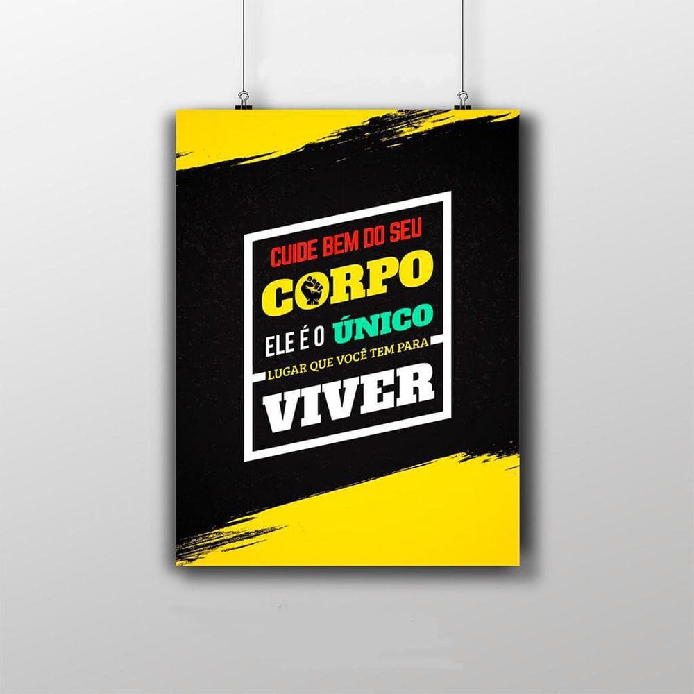 Placa Decorativa Motivacional 20X30Cm Cuide Bem Do Seu Corpo
