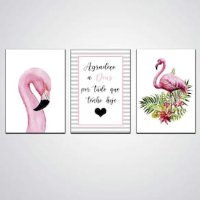 Quadros Flamingo Agradeça Por Tudo Que Você Tem Hoje