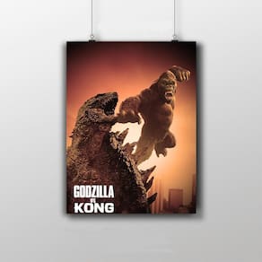 Placa Decorativa Godzilla Vs Kong Wallpaper 20X30