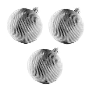 Kit 18 Bolas De Natal Espiral Prata 6Cm Pendente Para Árvore