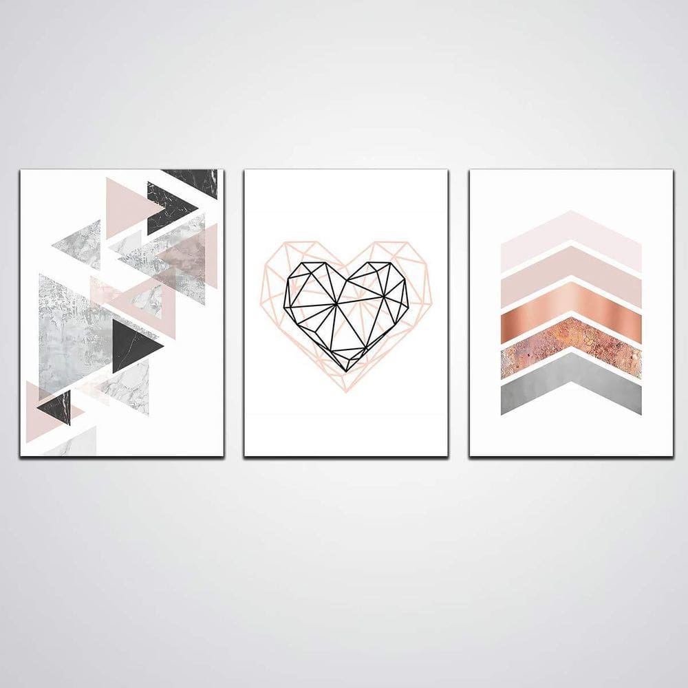 Quadro Coração Abstrato Feito Em Madeira