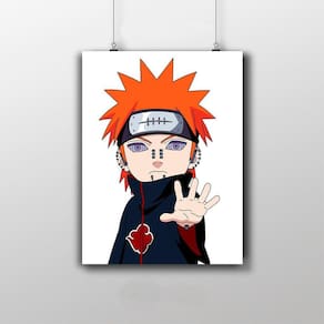 Placa Decorativa Pain Yahiko - Naruto Shippuden Anime Infantil
