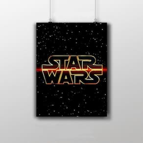 Placa Decorativa Star Wars - Logo Wallpaper Universo