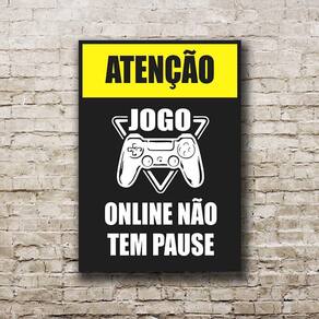Quadro Jogo Online Não Tem Pause MDF 3mm 28,5cm x 20cm