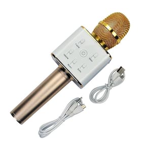 Microfone Karaoke Voice Bluetooth Mk-100 Dourado Oex