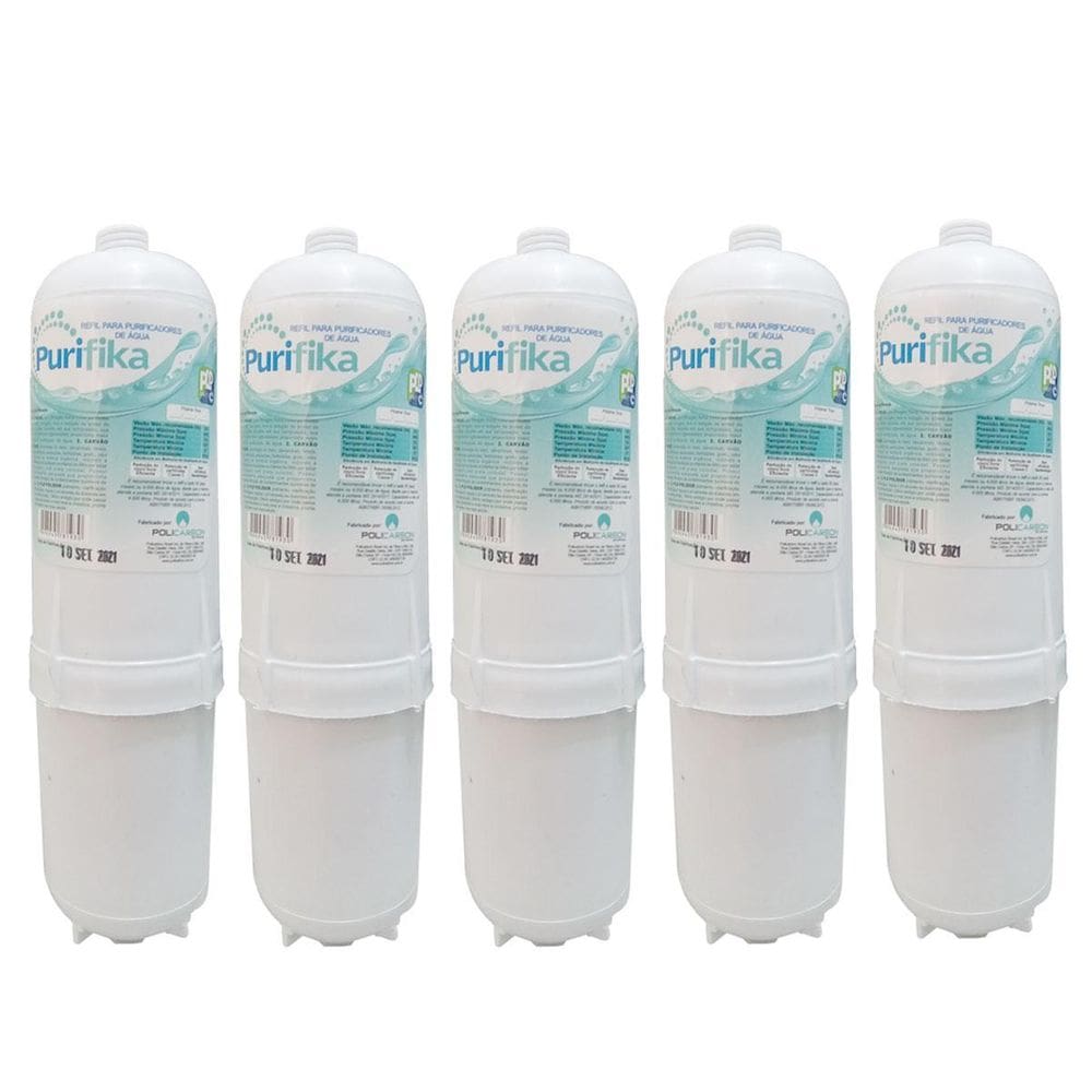 Kit 5 Refil Filtro Purificador Água Soft Everest Slim Fit