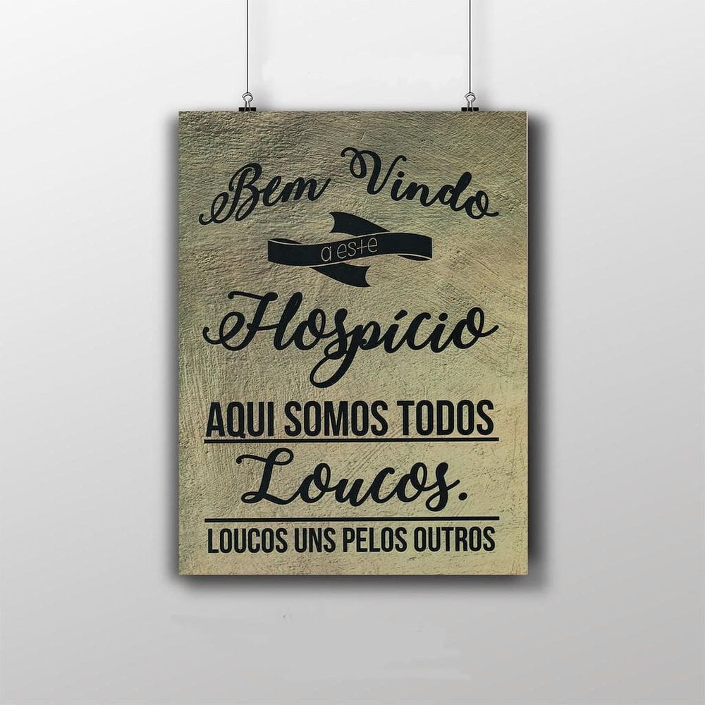 Placa Decorativa Frase "Somos todos loucos" 20X30Cm