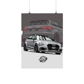 Placa Decorativa Carro Audi A3 20X30Cm Desenho Arte